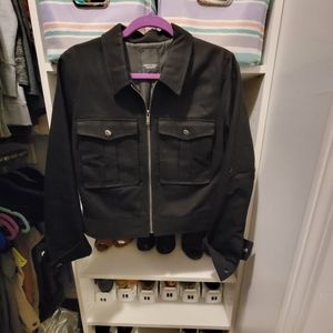 Simply Vera L Black Cropped Military Jacket